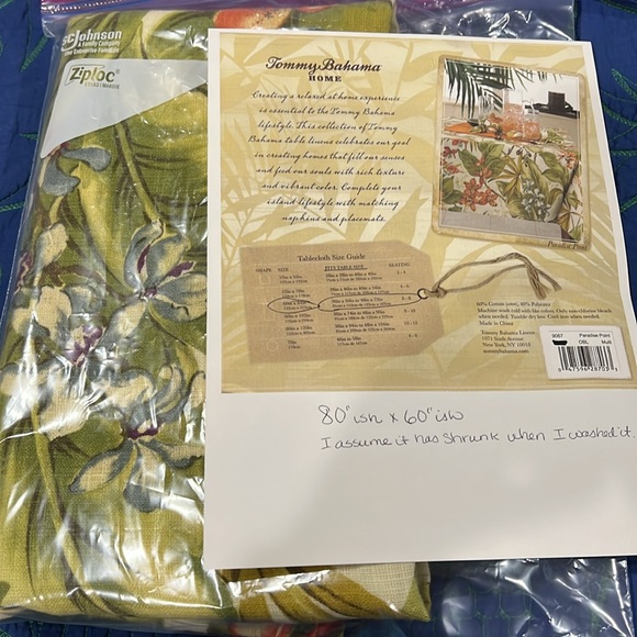 Tommy Bahama Paradise Point Tablecloth Printed Cotton/Poly Blend 84x60 - Picture 3 of 3